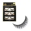 3 pares / pacote Falso Eyelashe 3D Vison Cílios Natural Longo Grosso Cílios Postiços Handmade Falso Eye Lashes Extensão para Beleza Maquiagem