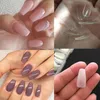 100 stks / set ballerina valse nagels acryl volledige dekking natuurlijke witte heldere doodskist kunstmatige faken nagel tips