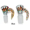 Wig Wag Ciotola di vetro con manico 3 colori 14mm 18mm Ciotola per bong maschio Ciotola di vetro per tabacco Pezzo per quarzo Banger Bicchiere di vetro Bong