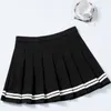 Shinymora Летние плиссированные мини-юбки для женщин высокая талия девушки повседневные шорты юбки полосатый хараджуку японская школьная форма