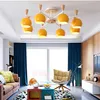 Moderne eenvoudige hanglampen macaron kleurrijke E27 lamphouder groen geel roze blauw materiaal ijzer en hout LED-droplight voor foyer slaapkamer
