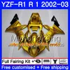 YAMAHA YZF R 1 YZF 1000 YZF-1000 YZFR1 için gövdeler 02 03 Kaporta 237HM.13 YZF R1 02 YZF1000 Mat siyah stok YZF-R1 2002 2003 Fairing Frame