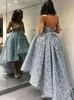 Sweetheart Ball Gown Appliques Lace Hand Made Flower High Low Sexy Beautiful Evening Dress Prom Dress