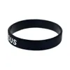 Bracelet en caoutchouc de Silicone noir, croix de jésus, juste et amour, cadeau de foi religieuse, sans sexe, bijoux 217b, 1 pièce