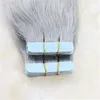 40PCS100G Srebrna taśma Ombre w przedłużanie włosów Kolor 1b Fading to Grey Balayage Podwójnie narysowanie ludzkich włosów najwyższej jakości Remy5902504