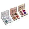 Ombretto glitterato di bellezza Palette di marca Pigmenti elevati Trucco per ombretto brillante a 4 colori impermeabile a lunga durata