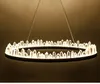 Luxury Modern LED Crystal Chandelier Round matsal h￤ngande led lustres de cristal bar kaffe inomhusbelysning f￶r vardagsrum