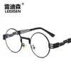 Leidisen lunettes de soleil rondes hommes femmes metal punk punk vintage de lunettes de soleil verres de mode miroir miroir de qualité supérieure oculos uv400