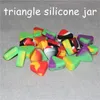 wholesale Triangle Boxes Silicone Wax Container Glass dab rigs 1.5ml Silicon Jars silicone mini oil rig bong water pipe