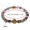 Women Men Stone Bracelets Bangles Black Crown Lion Buddha Strand Bracelet Men Jewelry Meditation Buddha Bracelet9236200