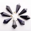 Fashion Hexagonal bullet teardrop Necklace Charms Pendant Natural Crystal Quartz stone Chakra beads jewelry for women free shipping