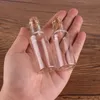 20pcs 15ml taille 24 * 70 * 8mm Verre Transparent Souhaitant Bouteilles avec Bouchon En Liège Vide Épice Pots Flacons De Noël cadeau de mariage