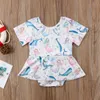 2018 새 아기 소녀 의류 여름 돌고래 인 어 인쇄 신생아 아기 소녀 Romper 드레스 Sunsuit Playsuit 복장 키즈 옷 아기 Onesies