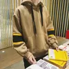 Herrtröjor tröjor män vinter plus tjock sammet kinesisk Hong Kong -stil stor lös storlek Keep Warm Men's Hooded tröja älskare