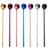 Stainless Steel Coffee Scoops With Long Handle Colorful Kitchen Coffee Stirring Spoon Ice Cream Dessert Tea tools