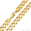 10mm Wide Solid 18k Yellow Gold FilledMens Necklace Curb Heavy Necklace Statement Chain Classic Style 23.6 Inches