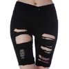 Summer High High Waist Shorts Women Denim Shorts Vintage Streetwear Ripped Short Jeans Hole Female Casual Shorts Black White S-2XL