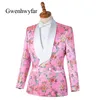 Ontwerp Gouden Bloemen Patroon Sjaal Revers Prom Mannen Tuxedos Slim Fit Wedding Past Custom Made Groom Pak Blazer 2Pieces (Jack + Pant + Bowtie) 201