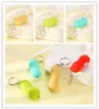 LED bonito simular amendoim luzes brilhantes mini tocha flash keychain 1led presente de lanterna