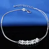 New 925 sterling sliver ankles bracelet for women Foot Jewelry Inlaid Zircon Anklets Bracelet on a Leg Personality