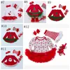 Bébé Fille Vêtements Enfants Noël Père Noël Bonhomme De Neige Costumes Arbre De Noël Robe À Volants Stripe Jambières Arc Bandeau Bébé Chaussures 15 Couleurs YL609