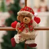 Cute Christmas Tree Decoration Pendant Santa Clause Bear Snowman Elk Doll Hanging Ornaments Christmas Decoration for Home TO859