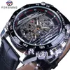 ForSining Big Dial Steampunk Design Luxury Golden Gear Movement Men Creative OpenWork Watches Automatic Mechanical Wrist Watches245e