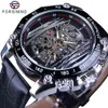 Forsining Big Dial Steampunk Design Luxury Golden Gear Movement Men Creative Openwork Watches Automatic Mechanical Wrist Watches264g