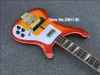 4 Strings Cherry Sunburst Sandwich 4003 Electric Bass Guitar Neck Thru Body, Chorme Hardware, Triangle MOP Fingerboard Inlay