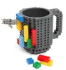 Vente chaude Creative 350 ml Verres Blocs De Construction Tasses DIY Tasse À Café Bloc Puzzle Tasse Personnalité Tasse À Eau Build-On Brique Lait Tasse Cadeau