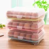 New Transparent Storage Box For Eggs Refrigerator Crisper 15 Grids Egg Storage Basket Grid Portable Egg Cartons Kitchen Tool WX9-257