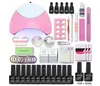 Nagelet met UV LED-lamp 36W 12 Color Nail Gel Polish Acryl Nail Kit Base Top Coat Gel Vernis Manicure Tools Set