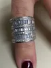 Gioielleria di moda Moda Grandi gioielli Anello a forma di T 5A con zircone cz per donna Anello di fidanzamento in argento sterling 925