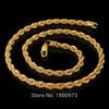 Hip Hop 24 Inches Mens Solid Rope Chain Necklace 18k Yellow Gold Filled Statement Knot Jewelry Gift 7mm Wide