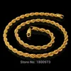 Hiphop 24 tum Mens Mens Solid Rope Chain Halsband 18K Gul guldfylld uttalande Knyckesmycken gåva 7mm bred249K