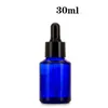 Precio de fábrica Aceite esencial cosmético E líquido Envase 30ml Hombro inclinado Vidrio Ámbar Azul claro Botellas con pipeta de vidrio
