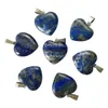 Groothandel 25 stks / partij mode best verkopende natuurlijke lapis lazuli steen liefde hart hangers voor diy sieraden maken 20mm gratis verzending