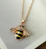 Ny Hot Style Lovely Bee Pendant Animal Kvinna Halsband 18K Rose Gold Crystal Drop Pendant Collarbone Chain Fashion Classic Delikat