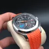 Montre décontractée cadran noir VK batterie chronographe mouvement à quartz montres-bracelets 40mm montres pour hommes sur bracelet en caoutchouc orange DP Factory310W
