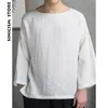 シニシズムストアメンズクーンリネンTシャツ夏特大バギー服中国の伝統的な男性ヴィンテージ薄いTシャツ