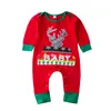 Natale neonato neonate ragazzi renna geometrica pigiama vestiti manica lunga rosso verde tuta pagliaccetto natale carino abbigliamento bambino 0-24 m