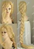 Cosplay Party Tangled,Rapunzel Blonde Braids 150CM Long COS Wig Hair Free Shipping