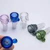 Großhandel Glasschale mit Griff 14 mm 19 mm Außenverbindung Glas Kräuterhalter für Glasbongs Schüsseldurchmesser = 25 mm