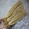 613 Blonde 1g/strand Machine Made Remy Human Fusion Hair I Nail Tip Kinky Curly Pred Bond Keratin Human Hair Extension 300g