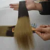 1b / 613 Tape i mänskliga hårförlängningar 100g rak ombre maskin gjord remy hår på lim tejp pu hud väft osynlig