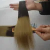 1b / 613 Tape in Menselijk Hair Extensions 100g Rechte Ombre Machine MADE REMY HAAR OP SLIJFSPAATS