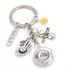 New Arrival DIY Interchangeable 18mm Snap Jewelry Snap Key Chain I Love Softball Key Chain Bag Charm Snaps Key Rings for Sport Fans Gifts