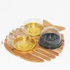 50 Sets Goud Ronde Plastic Cake Box Single Tray Food Grade Plastic Bakken Muffin Gift Verpakking Dozen voor gasten Feestartikelen