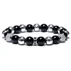 Nieuwe mode zwarte obsidiaan stenen kralen armband luxe shambala charme streng ketting voor mannen handgemaakte sieraden accessoires