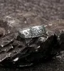 Anello da uomo vintage con occhio di Dio inciso in acciaio inossidabile tono argento319g